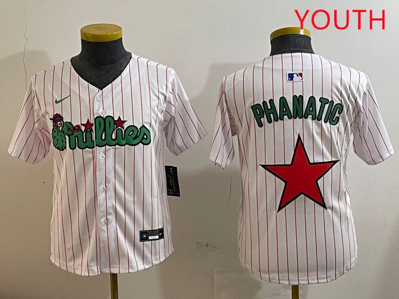 Youth Philadelphia Phillies Blank White three generations Joint Name Nike 2025 MLB Jersey style 9